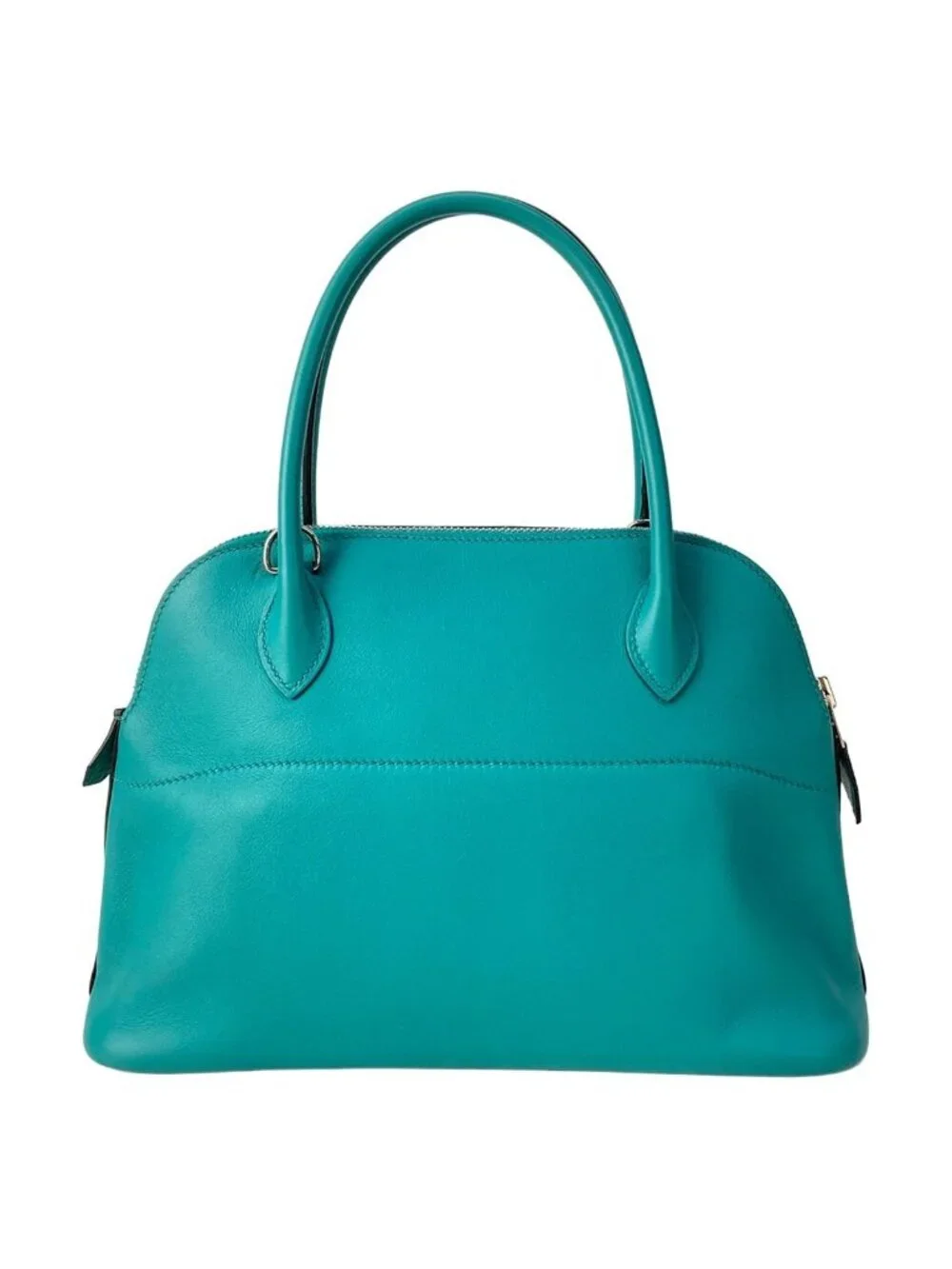 Hermes Handbag Bolide 27 Blue Paon Silver